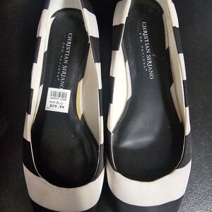 Christian Siriano Striped Black and White Flats